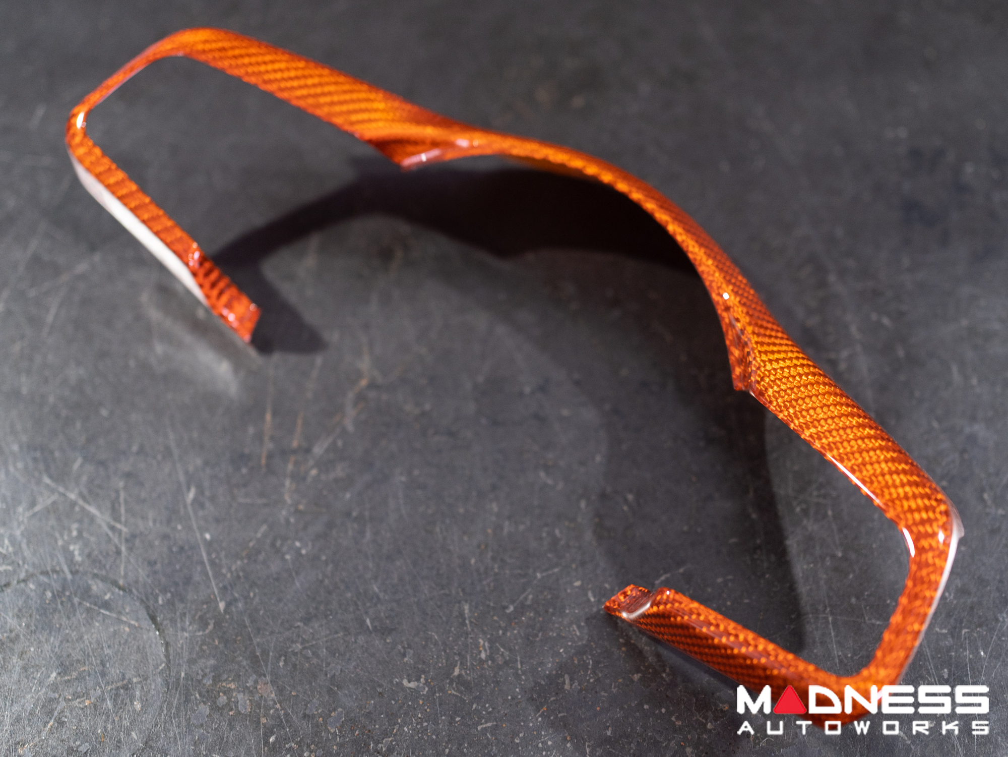 Jaguar F-TYPE Interior Trim - Carbon Fiber - Steering Wheel Trim Kit - Sport - Round Style Wheel - Orange Candy